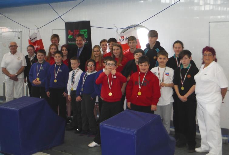swimmers at the disability swimming gala held at Fishguard Leisure Centre last week.